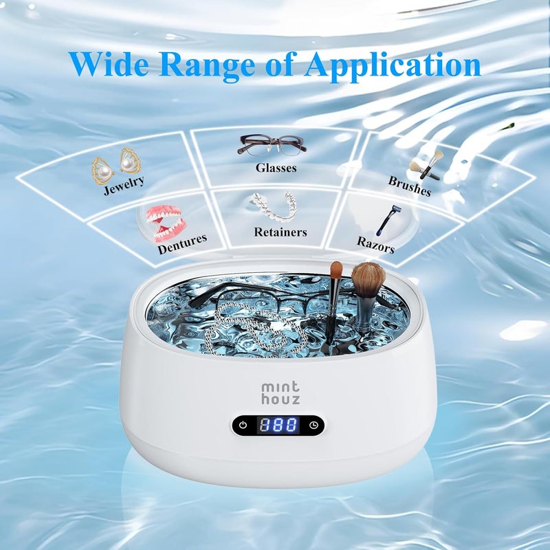 Minthouz Ultrasonic Jewelry Cleaner Machine with 5 Cleaning Modes, 40kHz Professional Sterling Silver Sonic Cleaner for Jewelry, Watch Strap, Eyeglass, Ring, Dentures Cleaning - Image 4